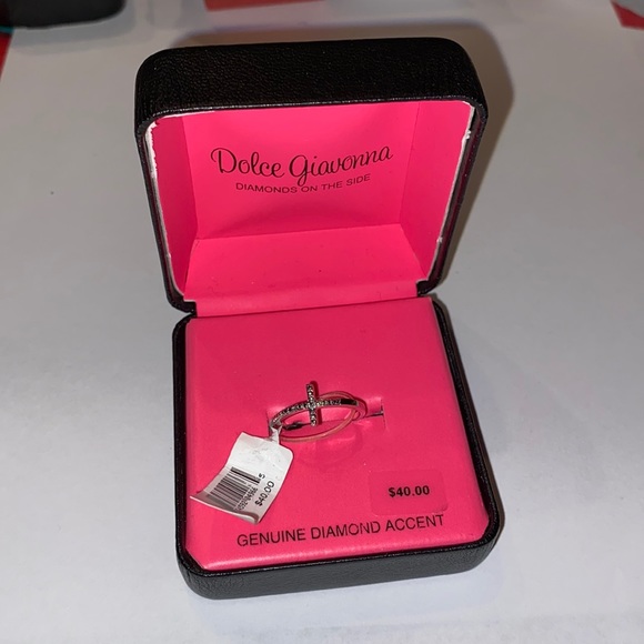 Diamond and silver ring cross size 6 Dolce Giavonna - Picture 1 of 3